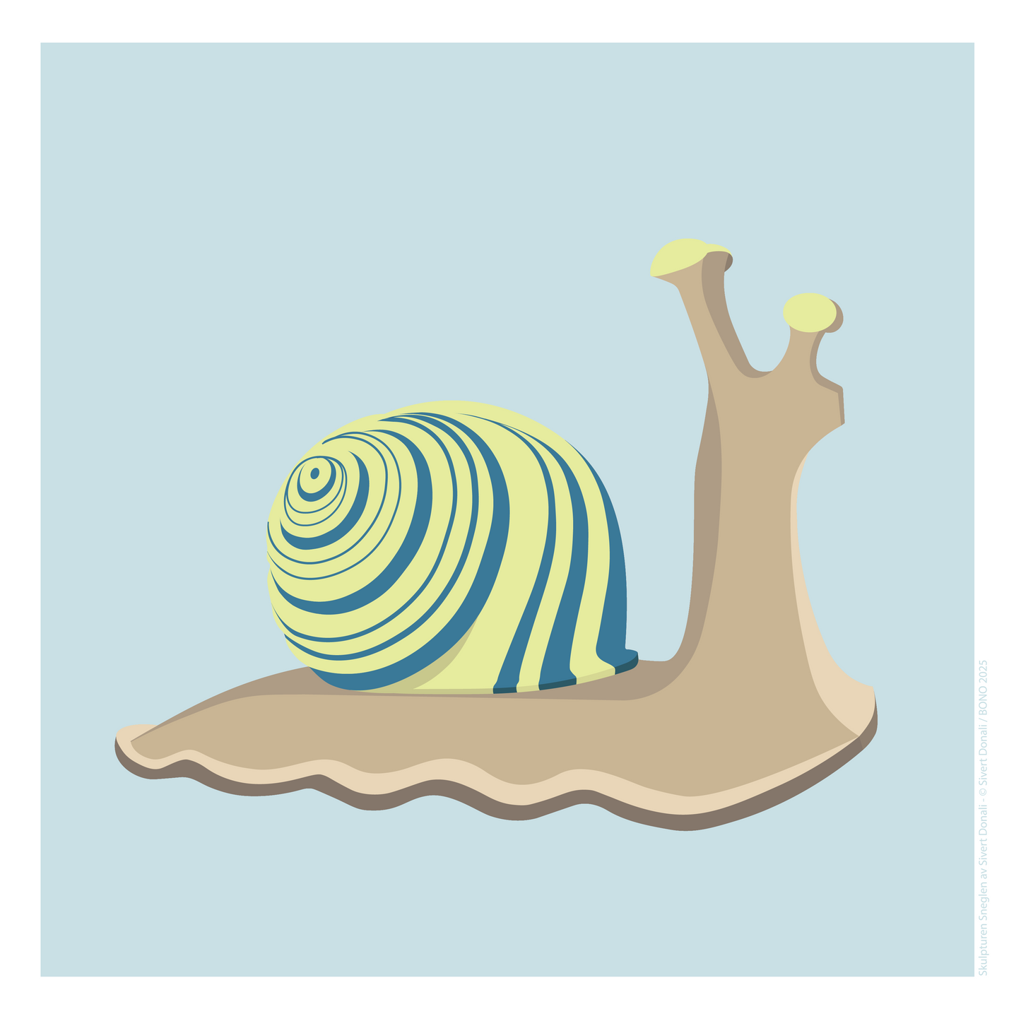 Sneglen blå sidevinkel